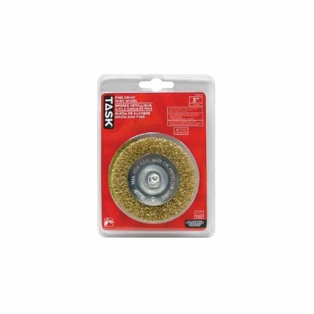 TASK TOOLS Wheel Wire Mtl 3in 1/4in Shnk T25617